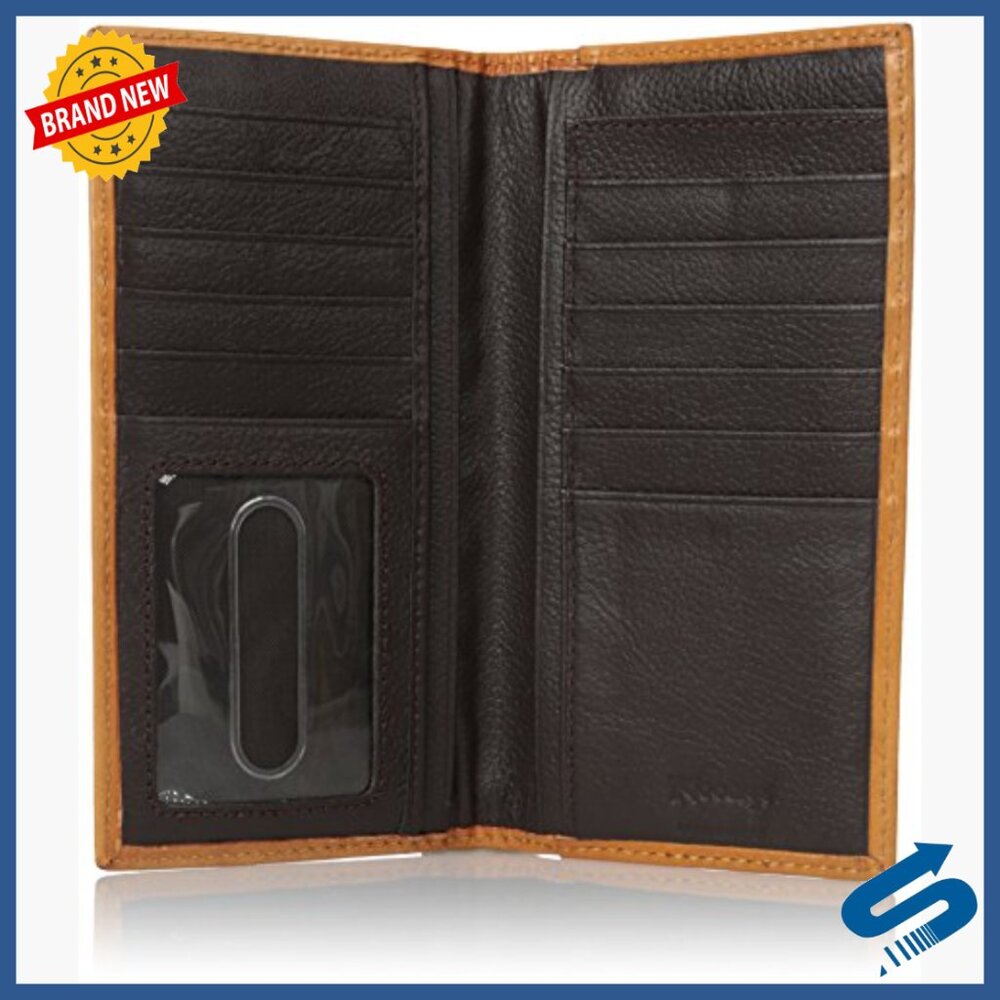 Men's Leather Wallet with ID Pocket, Credit Card Slots, Zipper Closure - Picture 4 of 5